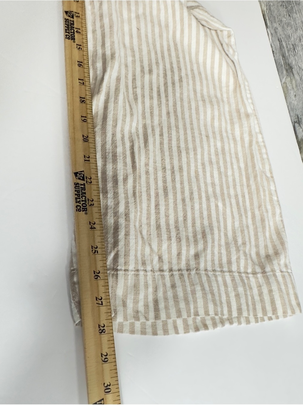 A New Day Cream Tan Striped linen blend Casual lounge pants women’s size Small - Picture 9 of 11